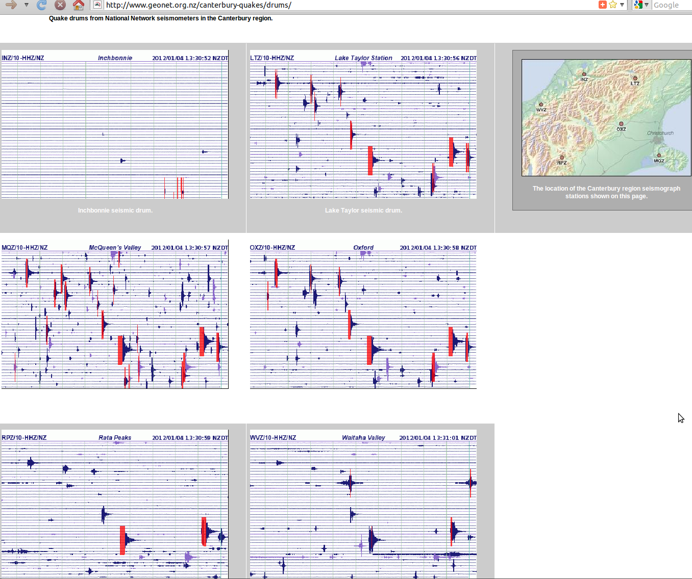 Canterbury seismometer drums 040112