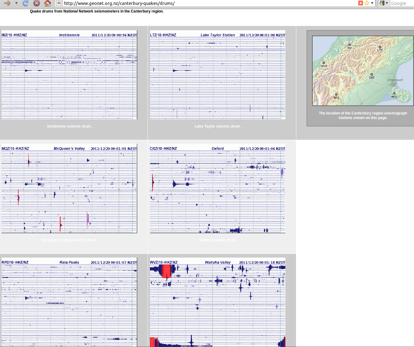 Canterbury seismometer drums 201211