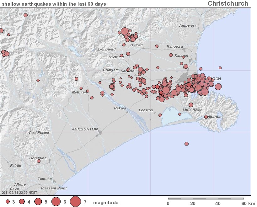 GNS 60 days Christchurch quakes shallow