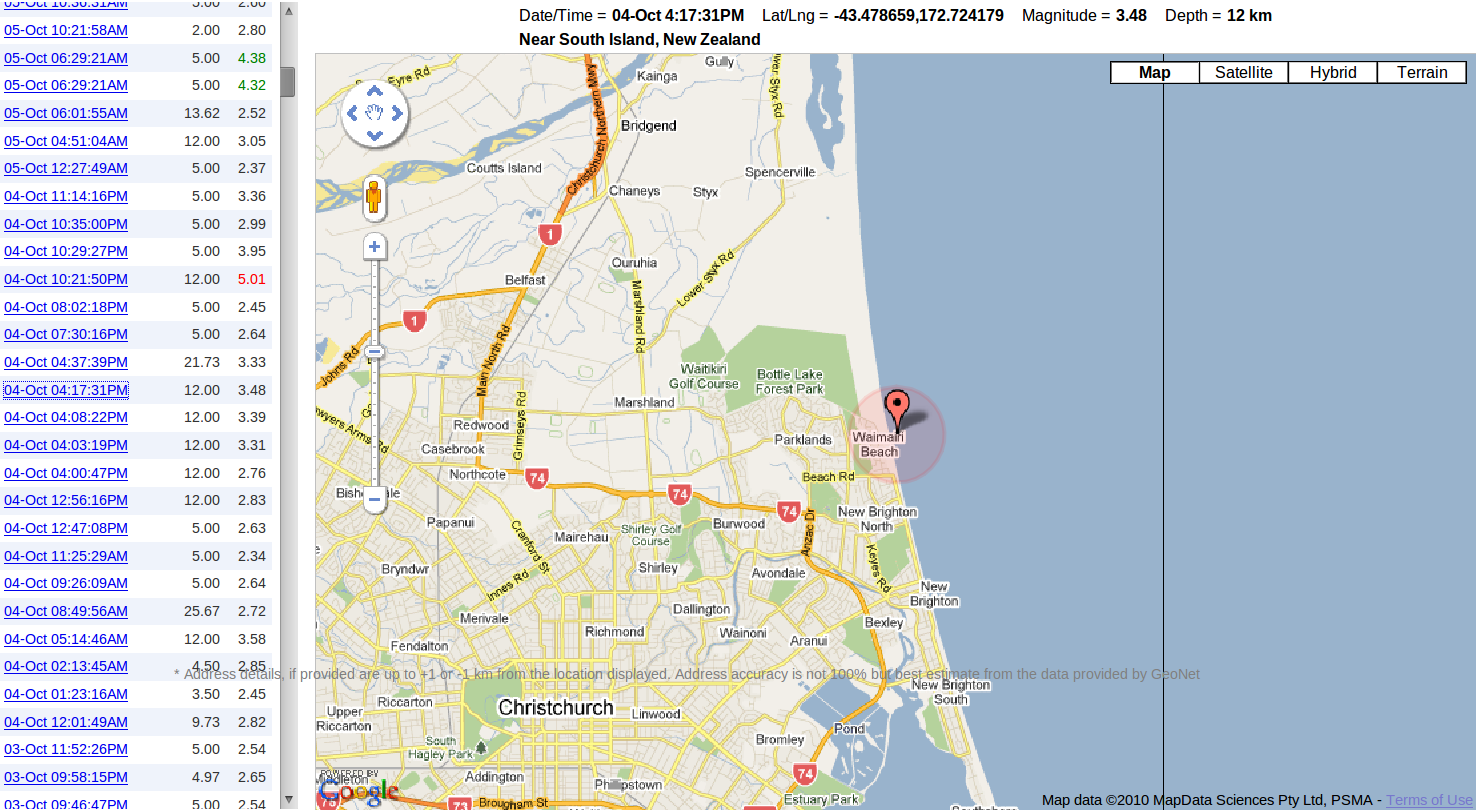 New Brighton fault revealed 04Oct10 2: Mag3.48